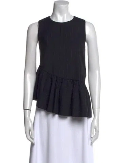 Pre-owned R/r Studio Crew Neck Sleeveless Top In Blue