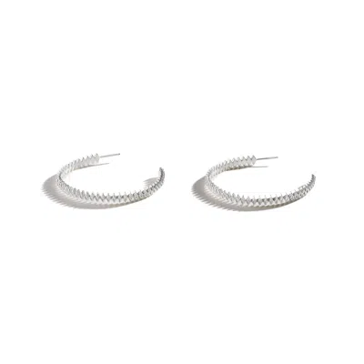 Rraine Jewelry Women's Silver Cassidy Hoops In Metallic