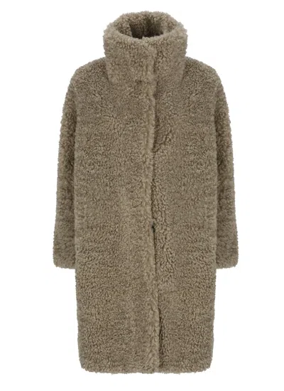 Rrd - Roberto Ricci Design Lamb Hybrid Wom Coat In Brown