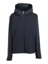 Rrd - Roberto Ricci Design Montecristo Duck Hood Zip Soft Jkt In Blue