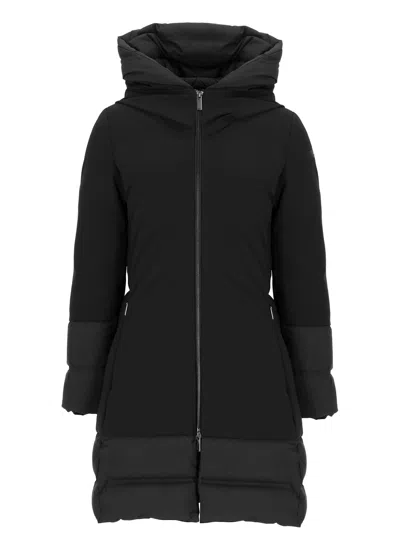 Rrd - Roberto Ricci Design Surflex Winter Hybrid Long Coat In Black