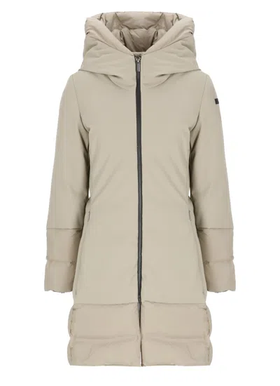 Rrd - Roberto Ricci Design Surflex Winter Hybrid Long Coat In Neutral