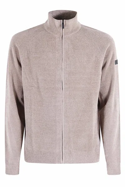 Rrd - Roberto Ricci Design Velvet Full Zip Knit In Brown