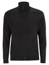 Rrd - Roberto Ricci Design Velvet Rave Full Zip Knit - Zip-up Cardigan In Black