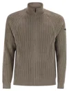 Rrd - Roberto Ricci Design Velvet Rave Full Zip Knit - Zip-up Cardigan In Brown