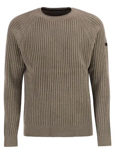 Rrd - Roberto Ricci Design Velvet Rave Round Knit - Crew Neck Jumper In Brown