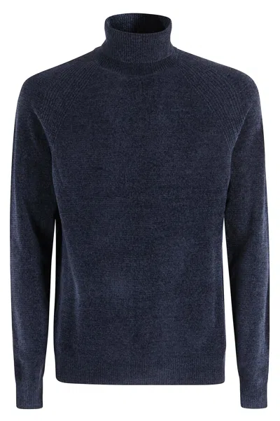 Rrd - Roberto Ricci Design Velvet Turtleneck Knit In Black