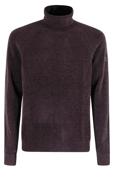 Rrd - Roberto Ricci Design Velvet Turtleneck Knit In Burgundy