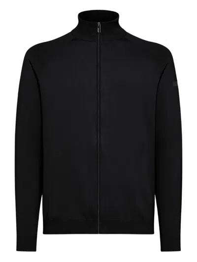 Rrd Amos Zip Turtleneck Cardigan In Black
