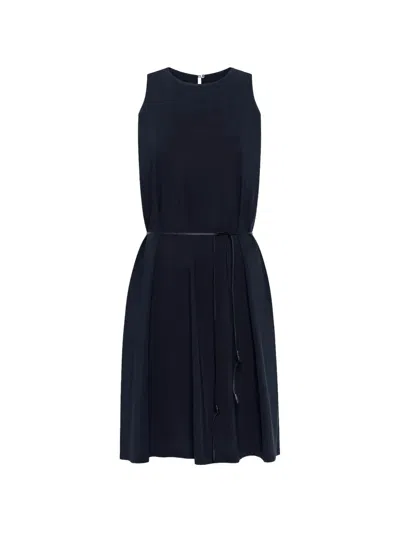 Rrd Belted Sleeveless Dress In Blue