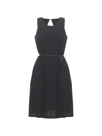 Rrd Belted Sleeveless Mini Dress In Black