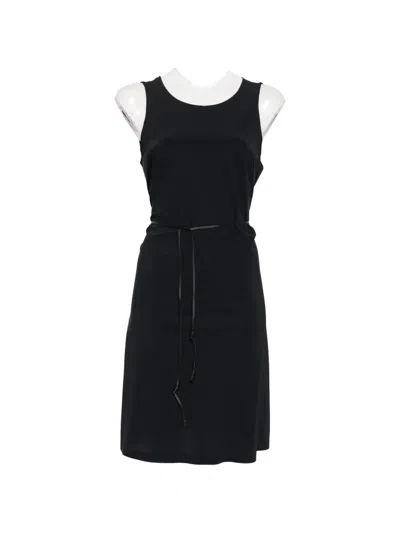 Rrd Belted Sleeveless Mini Dress In Black