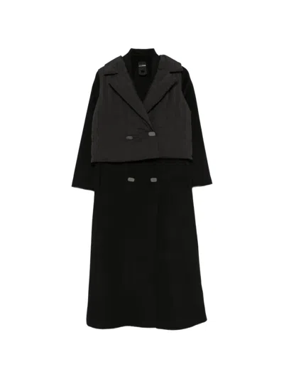 Rrd Big Duck Gilet And Double-breasted Coat Set In Black