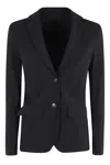 Rrd Black Surflex Single-breasted Rear-slit Polyamide Blazer In Black