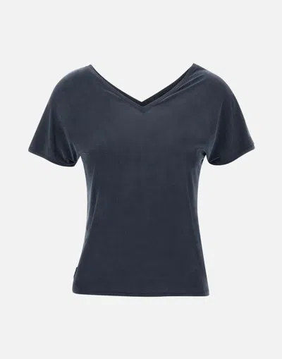 Rrd Blue Cupro Fabric V-neck T-shirt