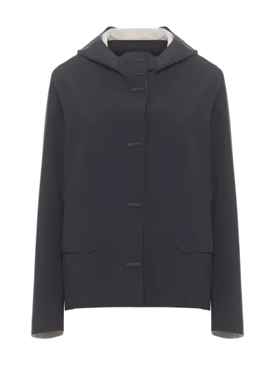 Rrd Blue Montecristo Color Hood Waterproof Jacket In Black