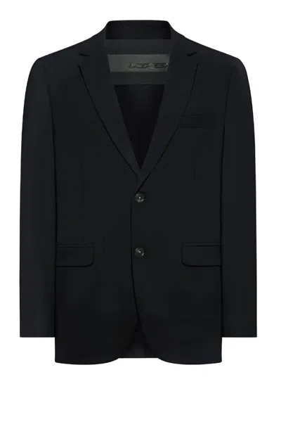 Rrd Blue Wool-blend Notch-lapel Blazer In Black