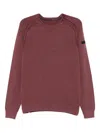Rrd Bordeaux Crew Neck Sweater With Ribbed Detailing In Brown