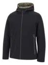 Rrd Boxy Black Jacket With Hood And Contrasting Inner Lining In Black