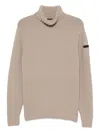 Rrd Rich Brown Knit Sweater With Ribbed Details In Brown