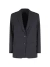 Rrd Button Blazer In Black