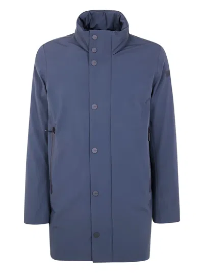 Rrd Button-fastening Logo-plaque Coat In Blue