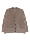 Rrd Button-front Ribbed Cardigan In Neutral
