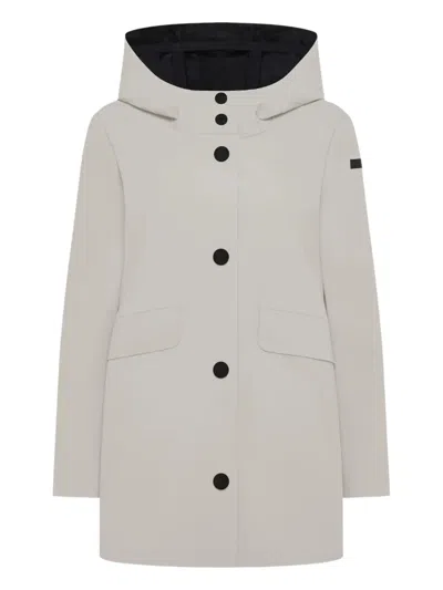 Rrd Button Hooded Coat In Gray