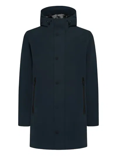 Rrd Button Hooded Jacket In Blue