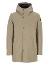 Rrd Buttoned Hooded Jacket In Brown