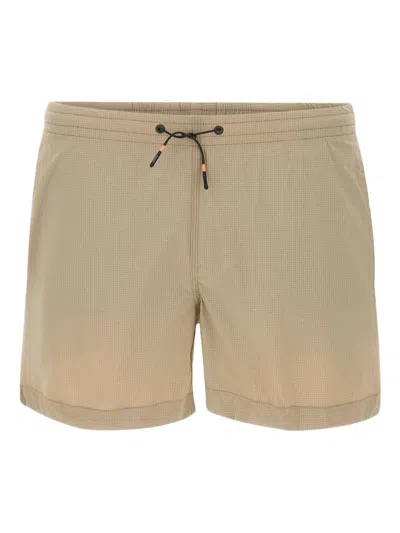 Rrd Checked Swim Shorts In Brown