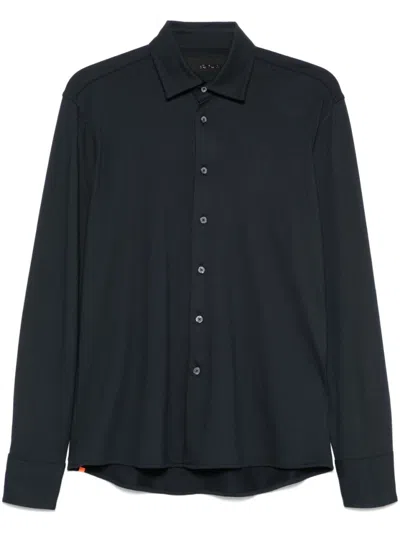 Rrd Classic Black Cotton-blend Shirt With Button-down Front In Blue