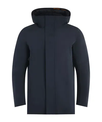 Rrd Color Detachable Hooded Coat In Blue
