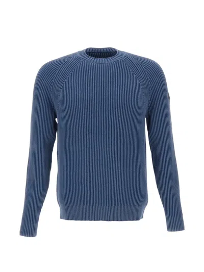 Rrd Cotton 7 Techno Wash Ribbed-knit Sweater In Blue