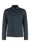 Rrd Dark Blue Stretch Cotton Shirt In Blue