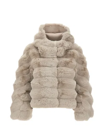 Rrd Court K Hood Faux-fur Jacket In Animal Print