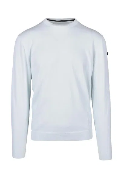 Rrd Crew Neck Sweater Cotton - Aquamarine In White