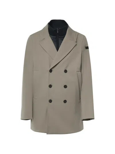 Rrd Double-breasted Coat In Neutral