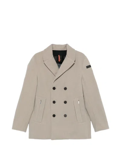Rrd Double-breasted Coat In Neutrals