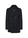 Rrd Double-breasted Layered Coat In Black