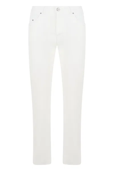 Rrd Elastic Cotton Trousers With High Waist & Side Pockets In Multi