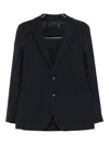 Rrd Fitted Black Jacket With Classic Lapel In Blue