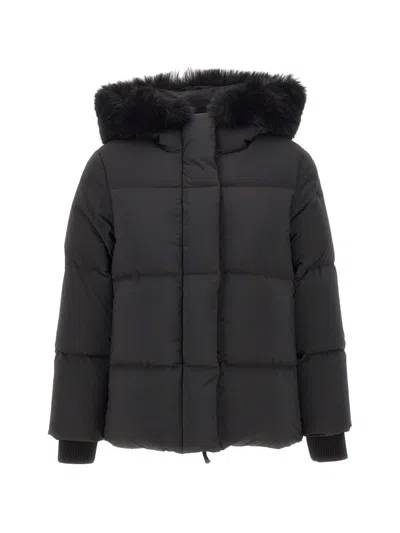 Rrd Fly Tubic 18 Faux-fur Trim Down Jacket In Black