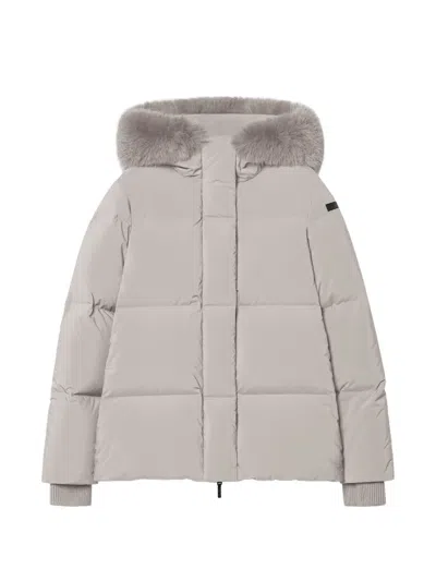 Rrd Fly Tubic Faux-fur Trim Hooded Jacket In Gray