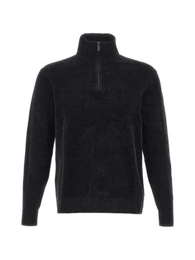 Rrd Half-zip Chenille Sweater In Black