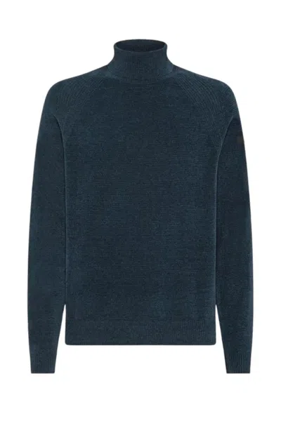 Rrd High Neck Blue Knitwear With Long Sleeves