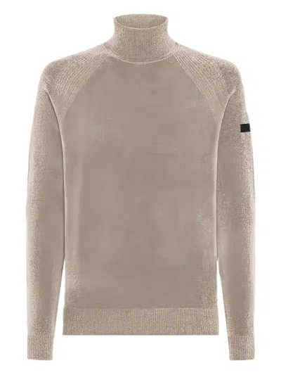Rrd High-neck Patch-pocket Sweater In Brown