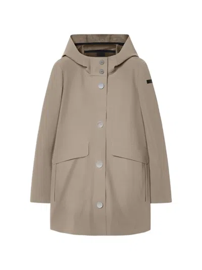 Rrd Hooded Button-up Jacket In Neutral
