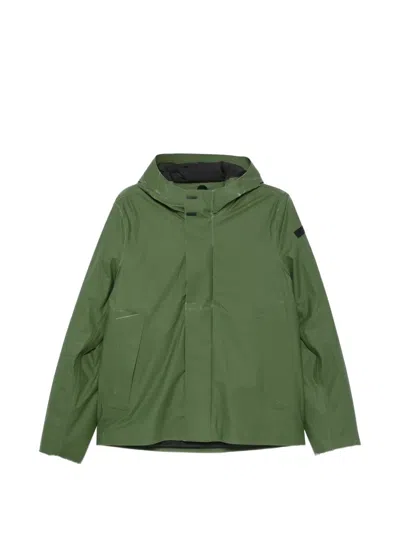 Rrd Hooded Concealed-fastening Jacket In Green