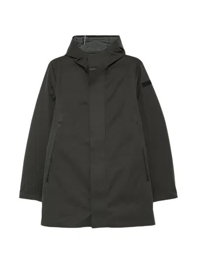 Rrd Hooded Logo-patch Coat In Green